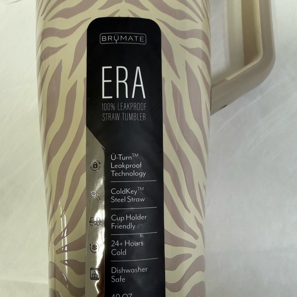 BrüMate ERA x Chloe Leakproof Straw Tumbler - Beige Limited Edition Zebra
